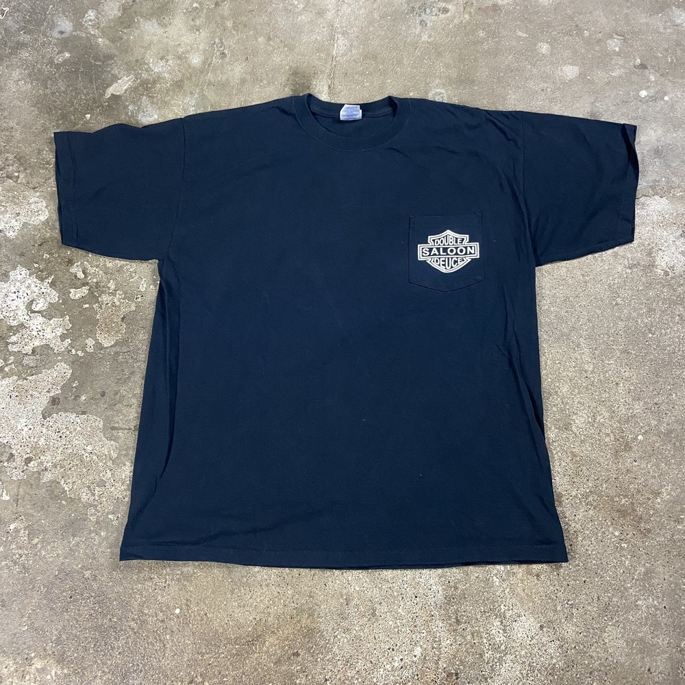 Vintage Double Deuce Saloon Police TShirt Size XL Black Lay Down and Spread Em
